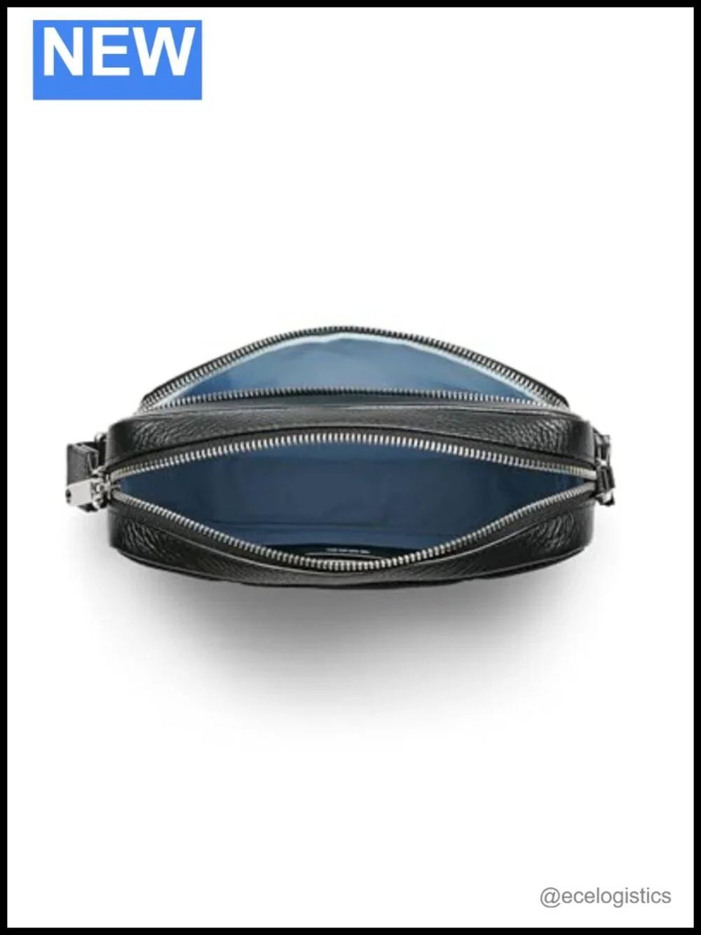ECCO Camera Crossbody Bag Pebbled Leather Small Adjustable Strap